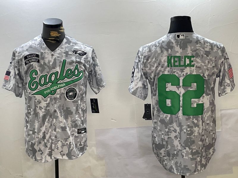 Men Philadelphia Eagles #62 Kelce Nike Arctic Camo 2024 Salute to Service Limited NFL Jersey style 6->philadelphia eagles->NFL Jersey